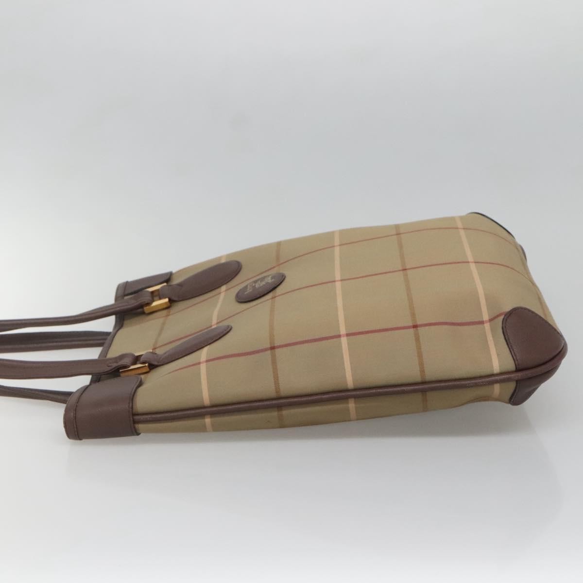 Burberry Nova Check Tote Canvas And Leather Beige Canvas Tote Bag Bag (Pre-Owned)