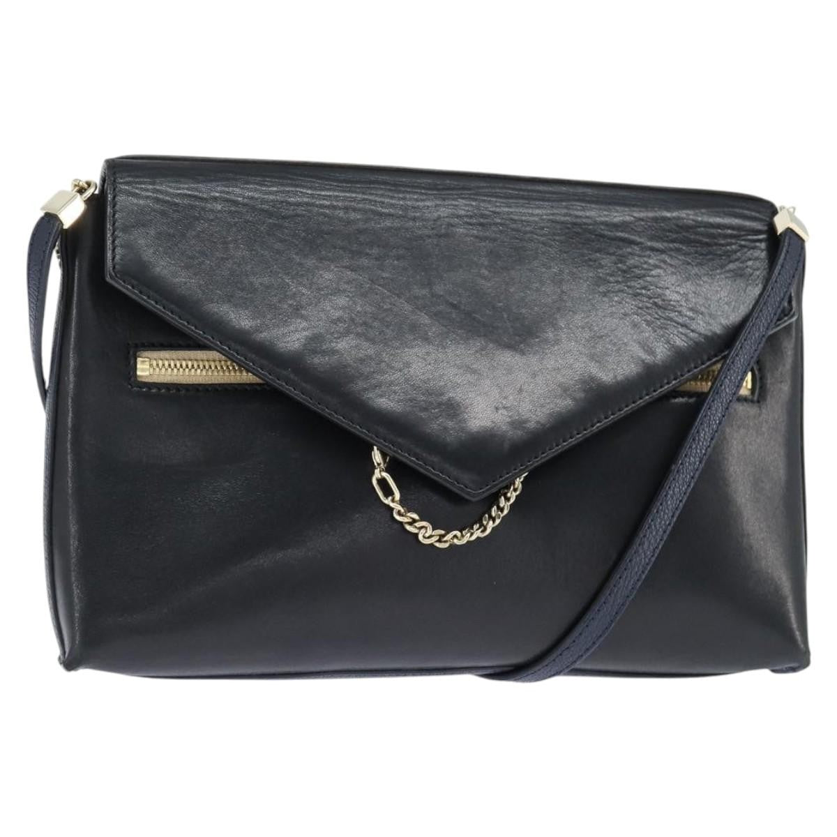 Chloe Sally Leather Navy Leather Shoulder Bag Bag (Pre-Owned)