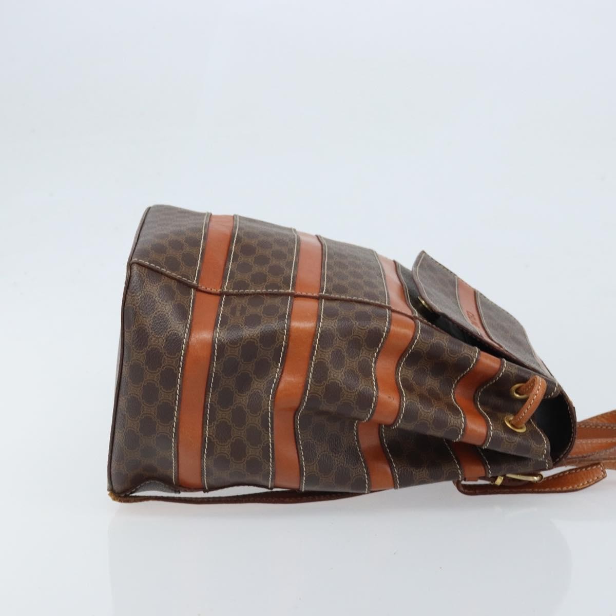 Celine Vintage Macadam Canvas And Leather Brown Canvas Backpack Bag (Pre-Owned)