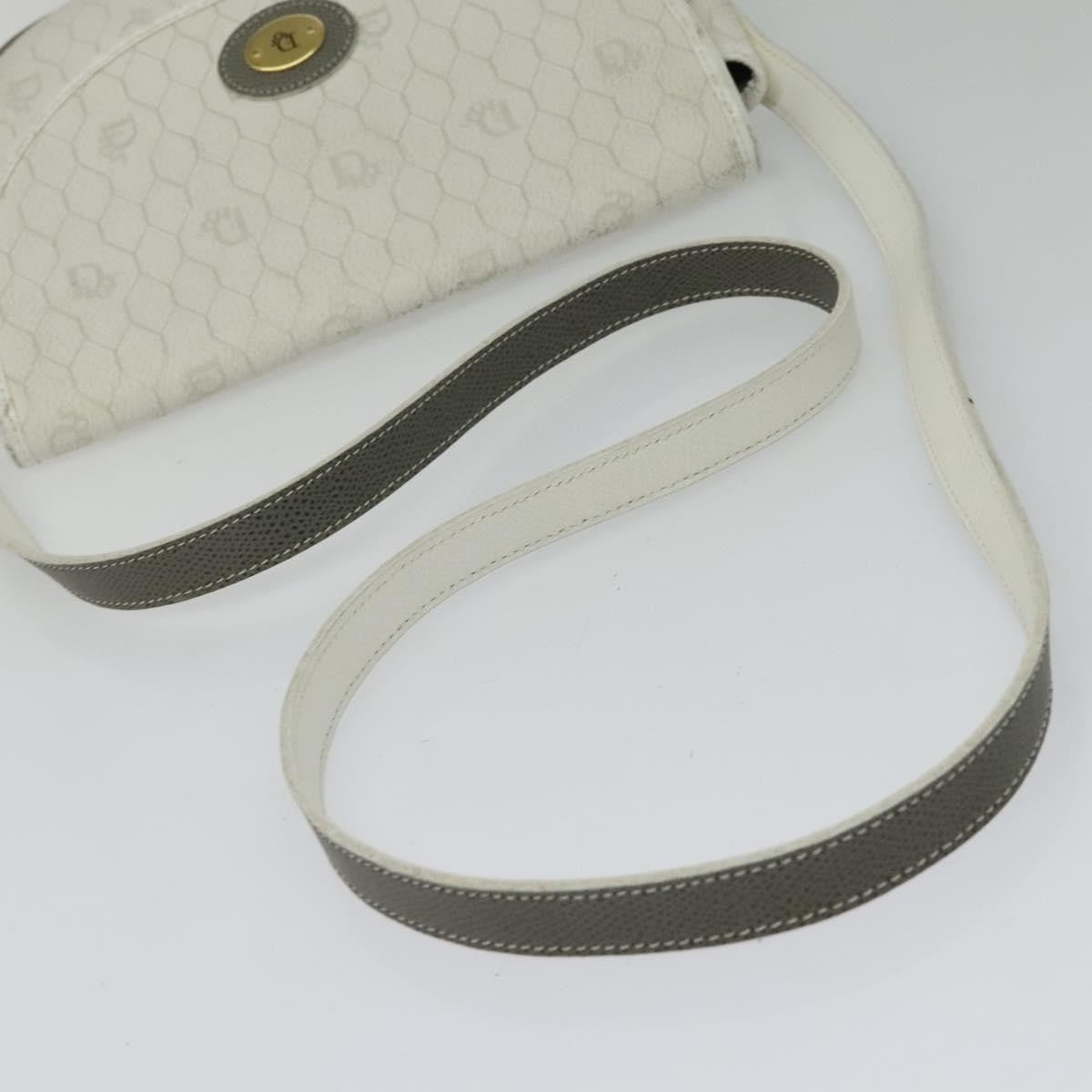 Christian Dior Vintage Honeycomb Flap Coated Canvas White Canvas Wallets Accessory (Pre-Owned)