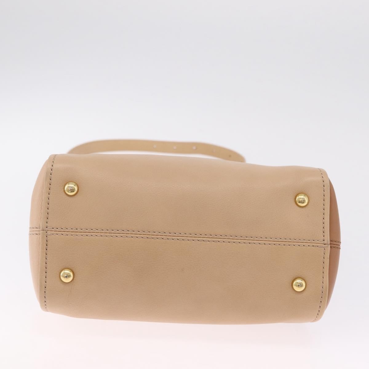 Fendi Chameleon Satchel Leather Beige Leather Handbag (Pre-Owned)