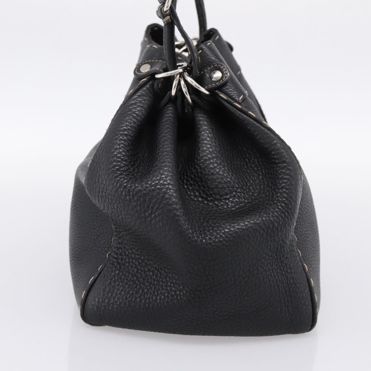 Fendi Selleria Bucket Leather Black Leather Tote Bag Bag (Pre-Owned)
