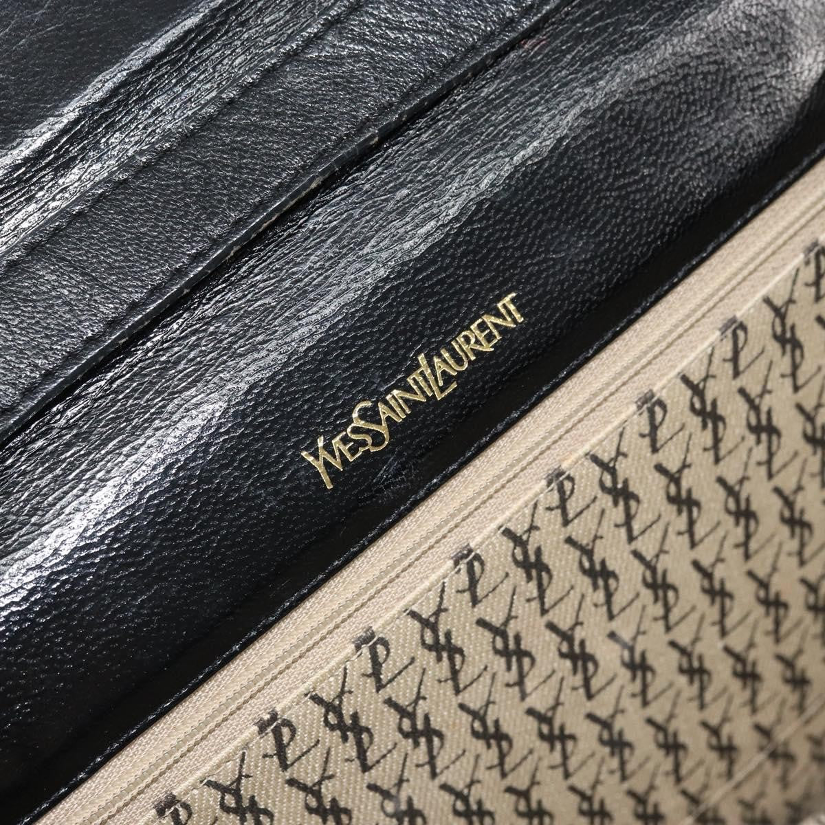 Saint Laurent Vintage Leather Black Leather Shoulder Bag Bag (Pre-Owned)