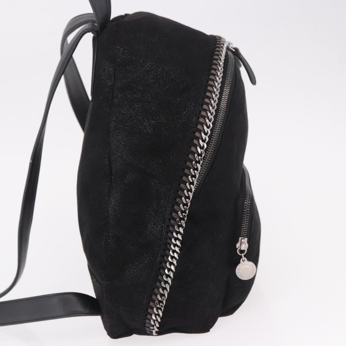 Stella Mccartney Falabella Front Zip Shaggy Deer Black Polyester Backpack Bag (Pre-Owned)