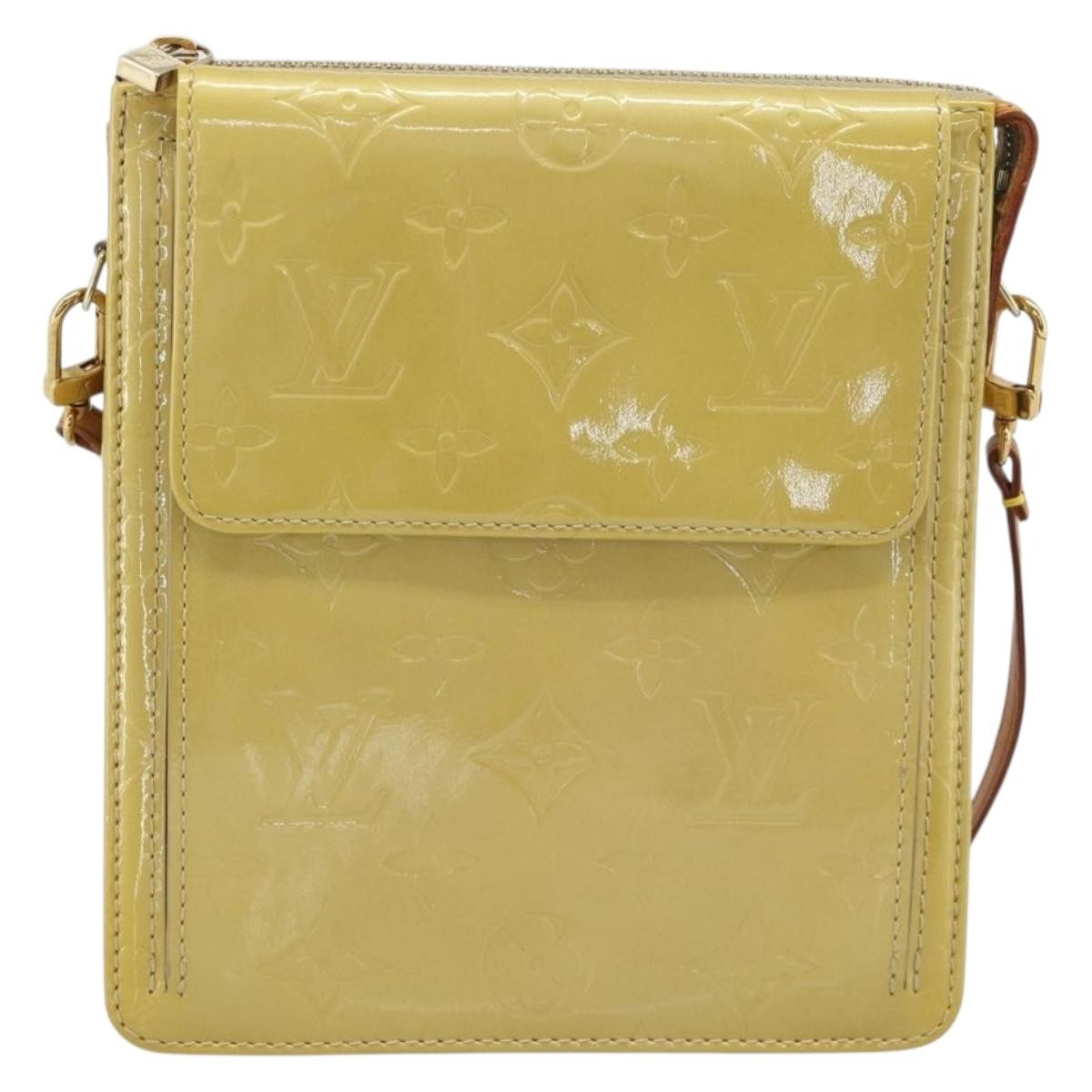 Louis Vuitton Mott Monogram Vernis Beige Patent_Leather Clutche & Pouche Bag (Pre-Owned)