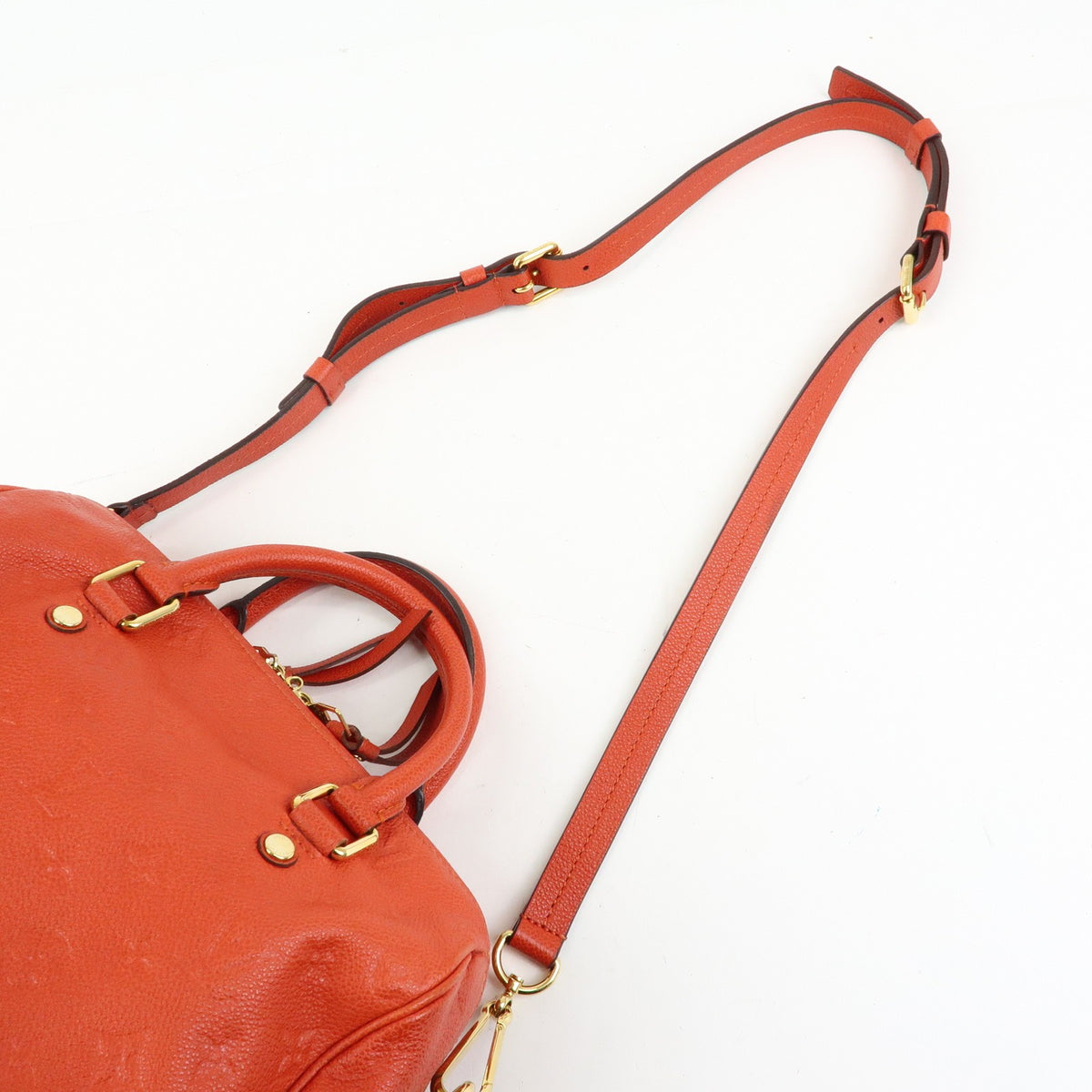 Louis Vuitton Speedy Bandouliere Monogram Empreinte Leather Orange Leather Handbag (Pre-Owned)