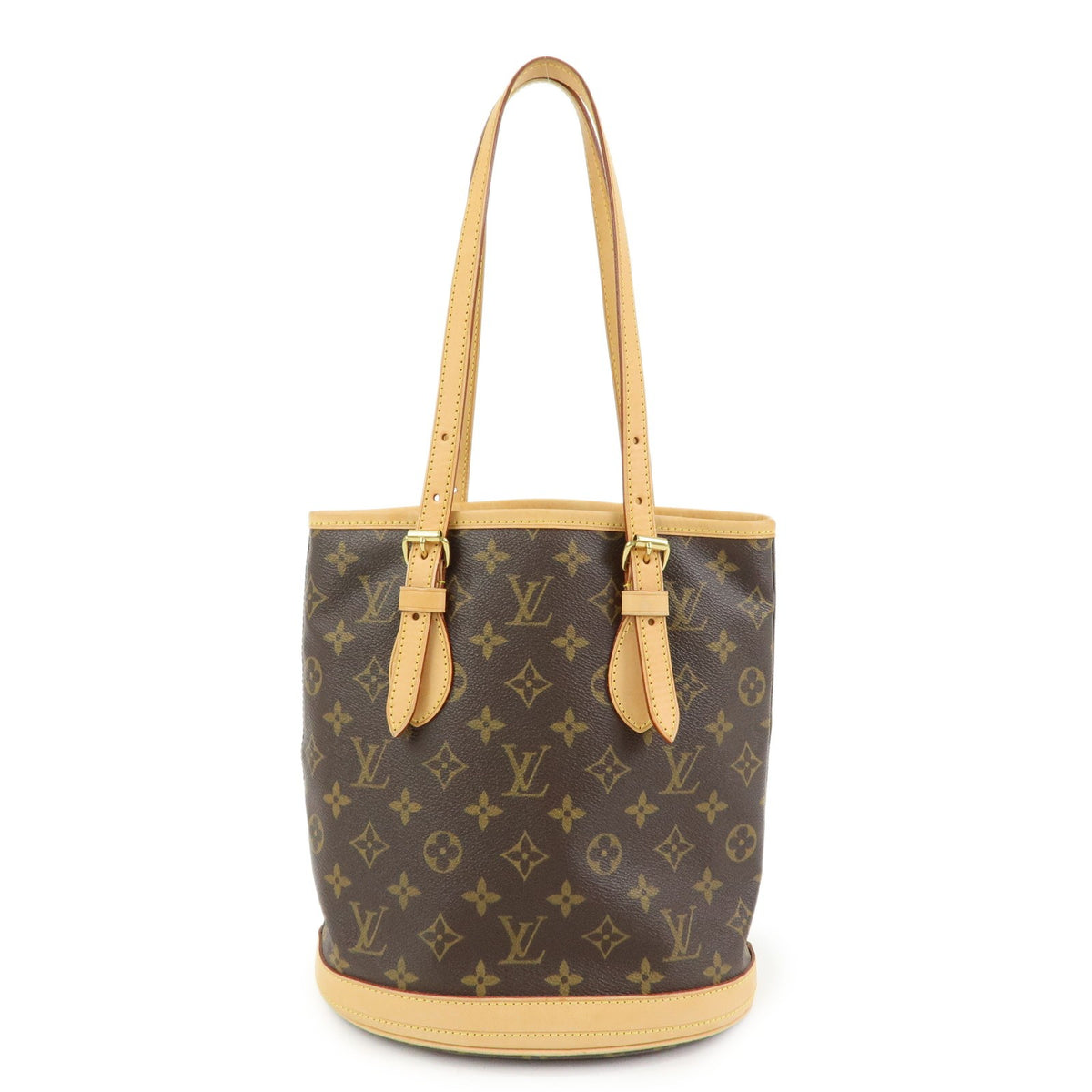 Louis Vuitton Petit Bucket Monogram Canvas Brown Canvas Handbag (Pre-Owned)