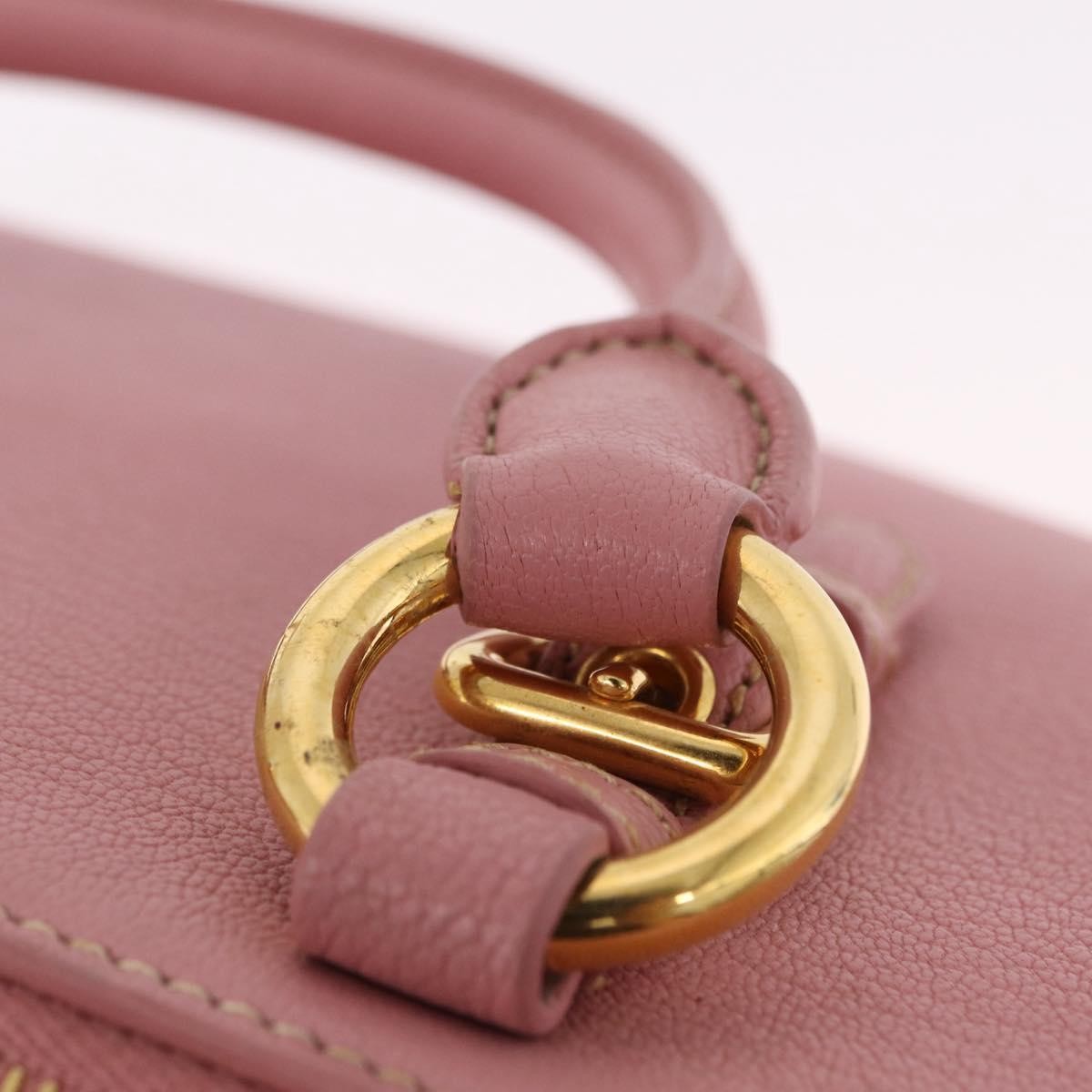Miu Miu Madras Bowler Leather Pink Leather Handbag (Pre-Owned)