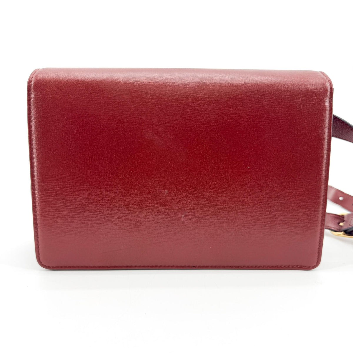 Gucci Gg Ring Leather Red Leather Shoulder Bag Bag (Pre-Owned)
