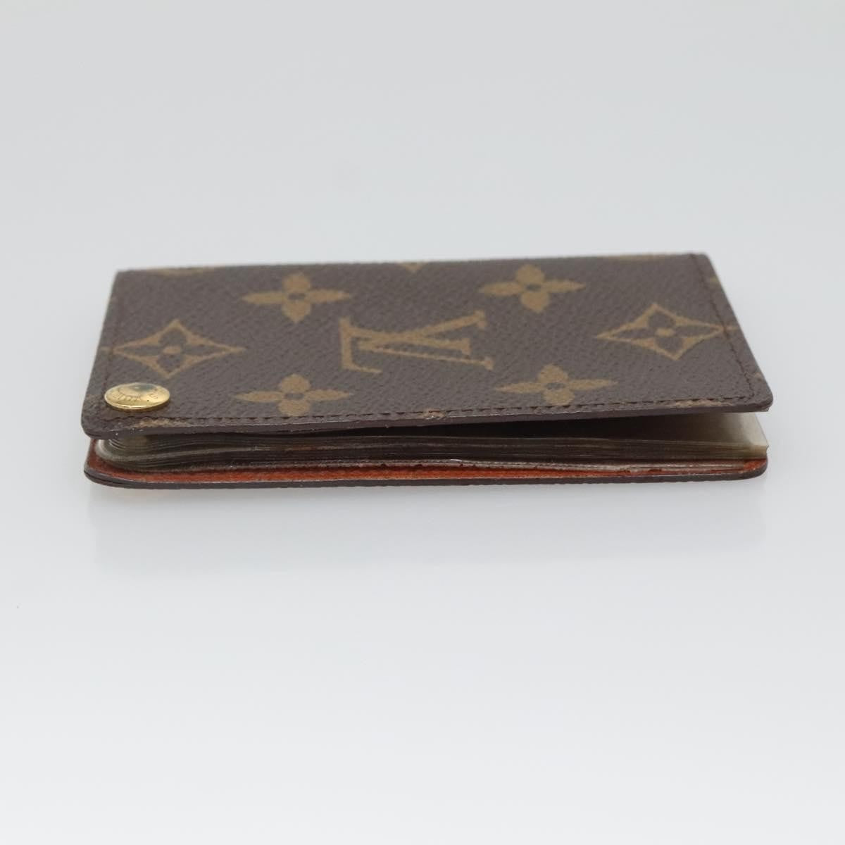 Louis Vuitton Porte Cartes Pression Card Case Monogram Canvas Brown Canvas Card Holders Accessory (Pre-Owned)
