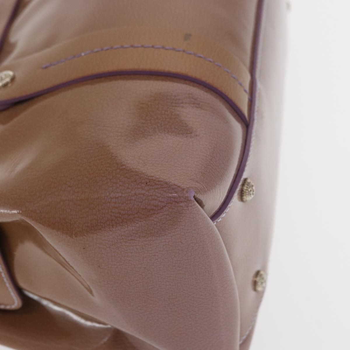 Salvatore Ferragamo Vintage Patent Leather Purple Patent_Leather Handbag (Pre-Owned)