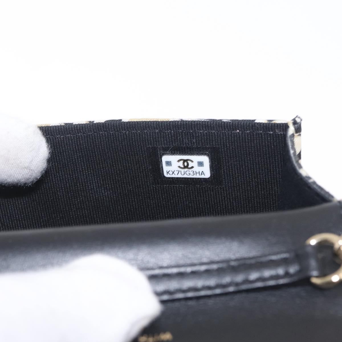 Chanel Flap Card Holder On Chain Quilted Printed Canvas Multicolour Canvas Crossbody Bag Bag (Pre-Owned)