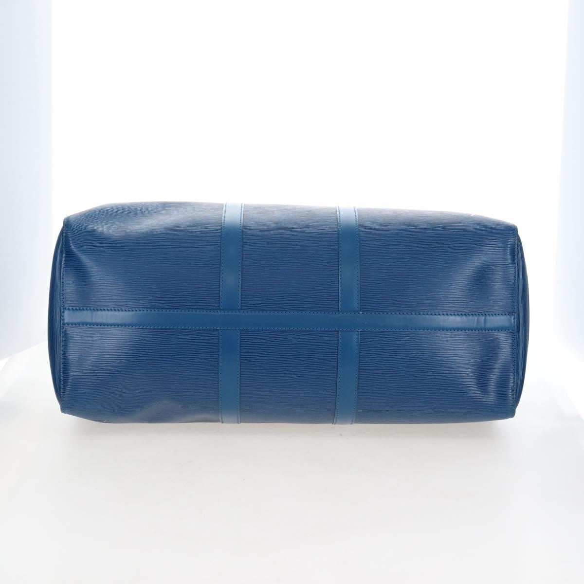 Louis Vuitton Keepall Epi Leather Blue Leather Travel Bag Bag (Pre-Owned)