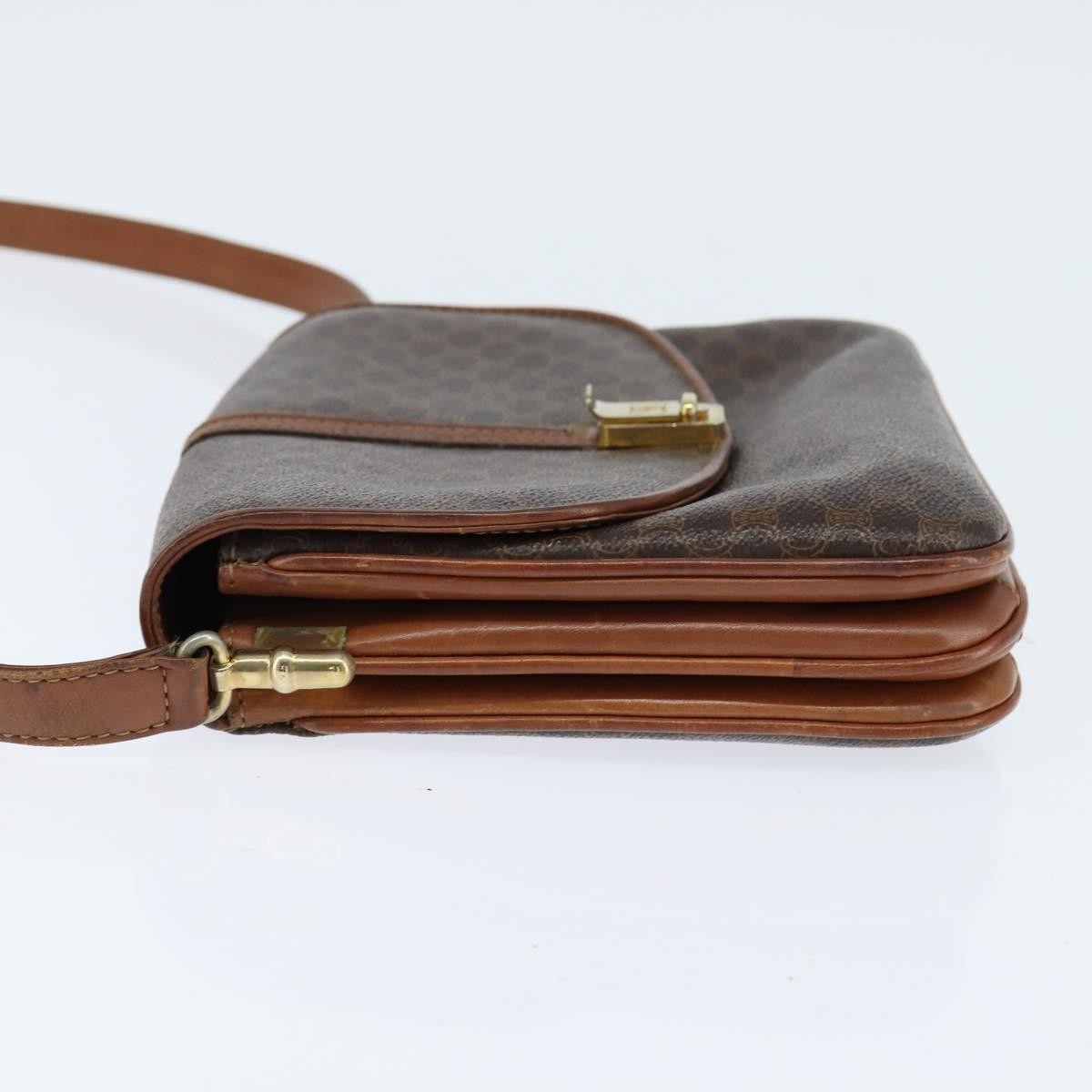 Celine Macadam Shoulder Pvc Leather Brown Pvc Shoulder Bag Bag (Pre-Owned)
