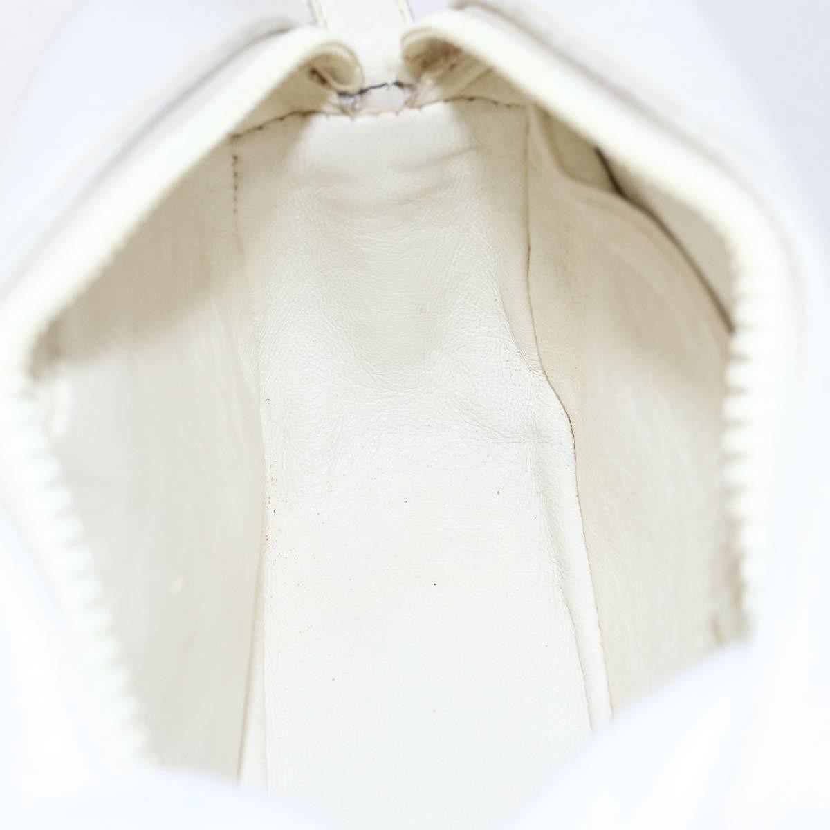 Celine Vintage Leather White Leather Shoulder Bag Bag (Pre-Owned)