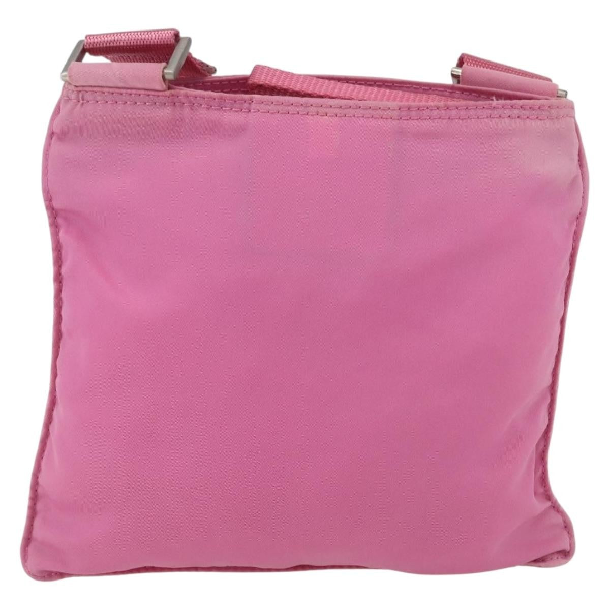 Prada Front Pocket Messenger Tessuto Pink Nylon Shoulder Bag Bag (Pre-Owned)