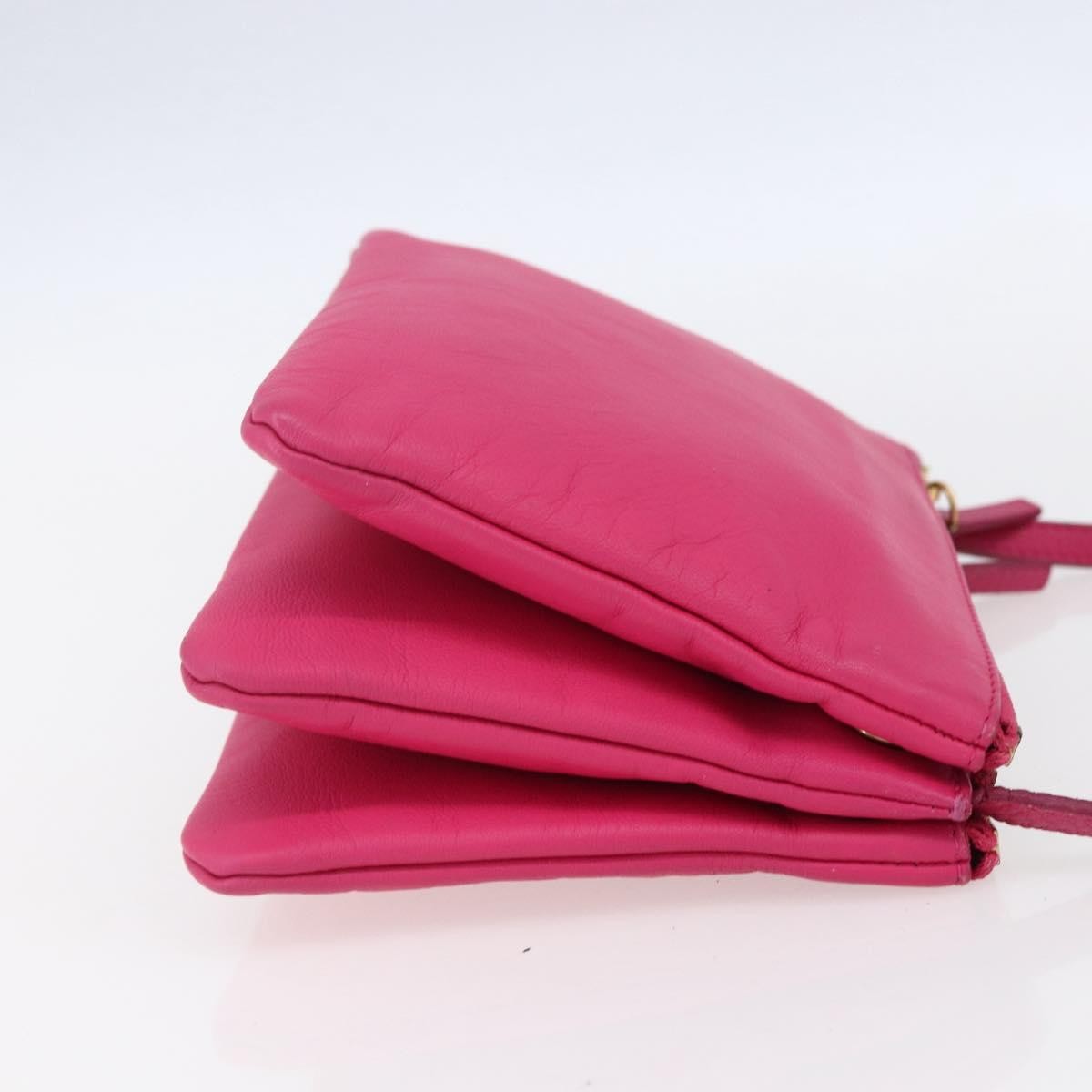 Celine Trio Leather Pink Leather Shoulder Bag Bag (Pre-Owned)