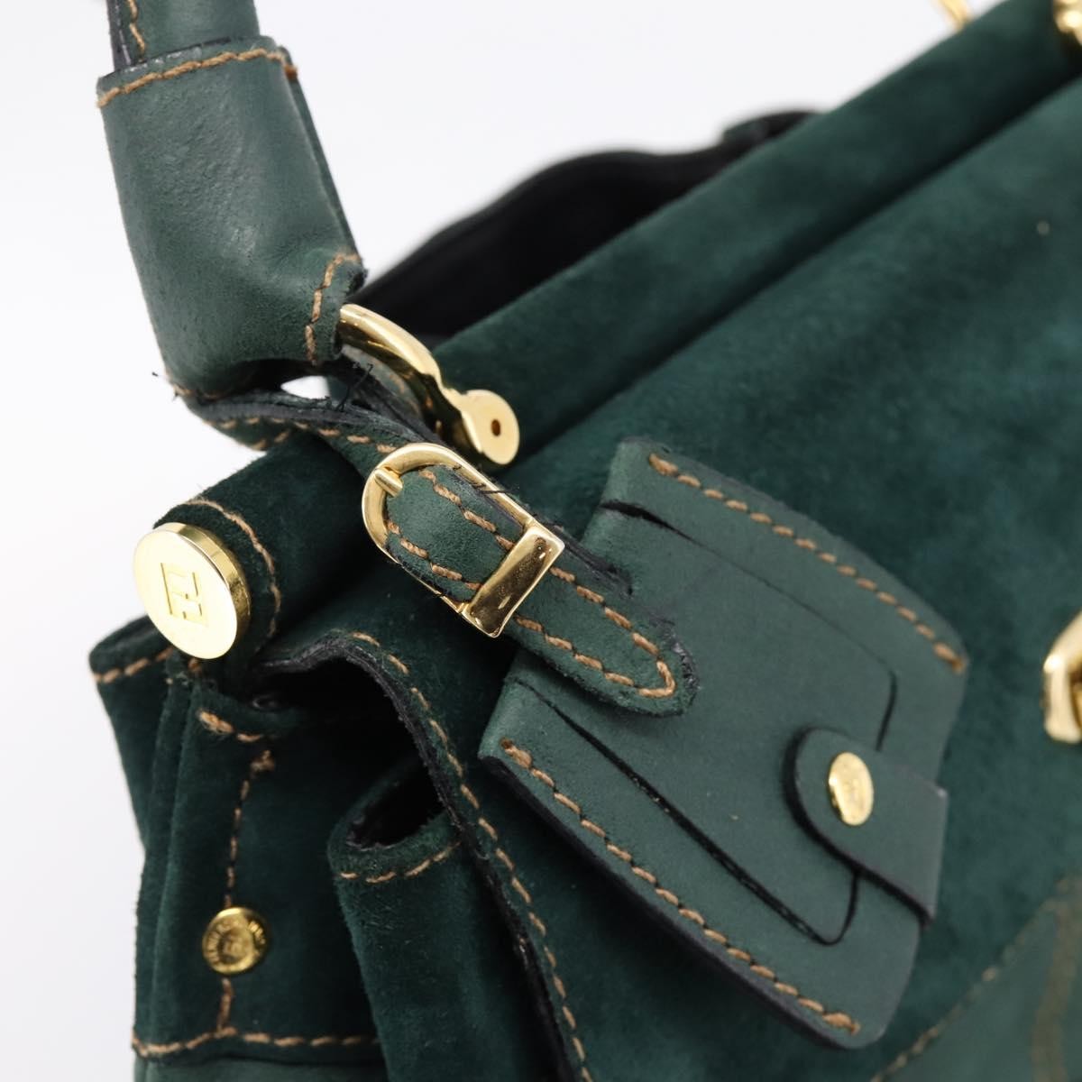 Fendi Handbag Suede Green Suede Handbag (Pre-Owned)