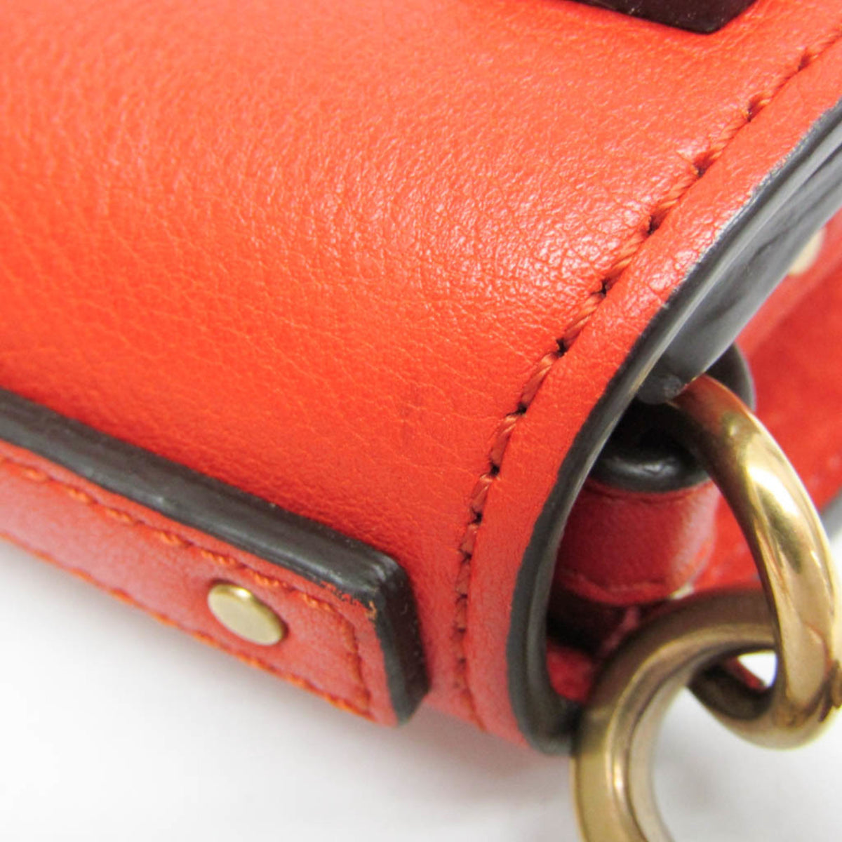 Chloe Nile Leather Orange Leather Shoulder Bag Bag (Pre-Owned)