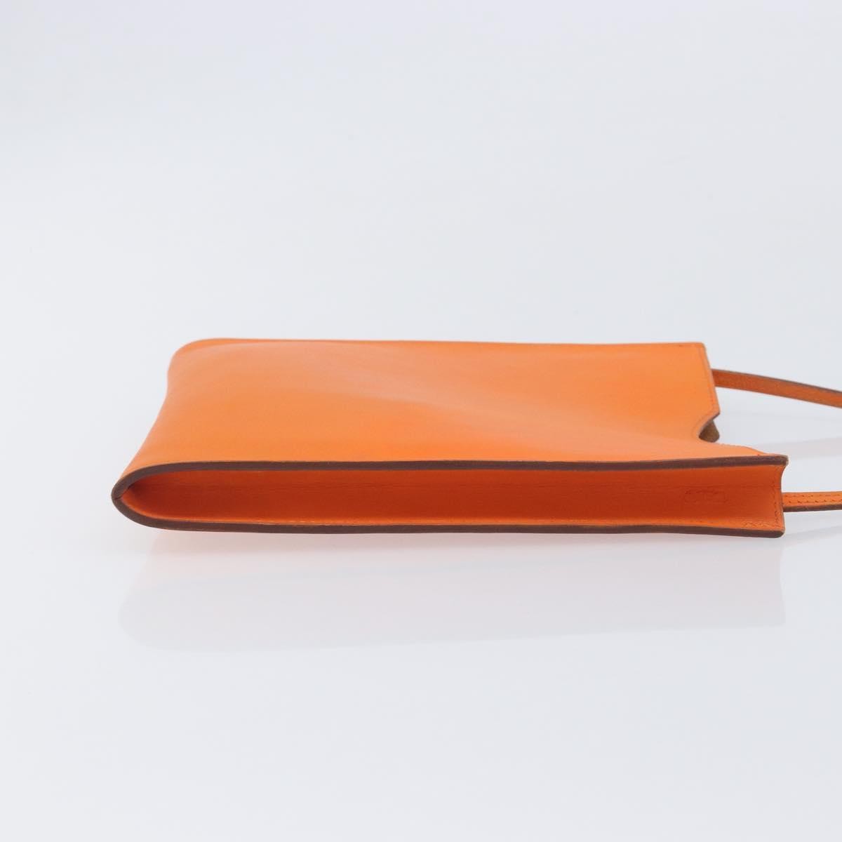 Hermes Onimaitou Pochette Box Calf Orange Leather Clutche & Pouche Bag (Pre-Owned)