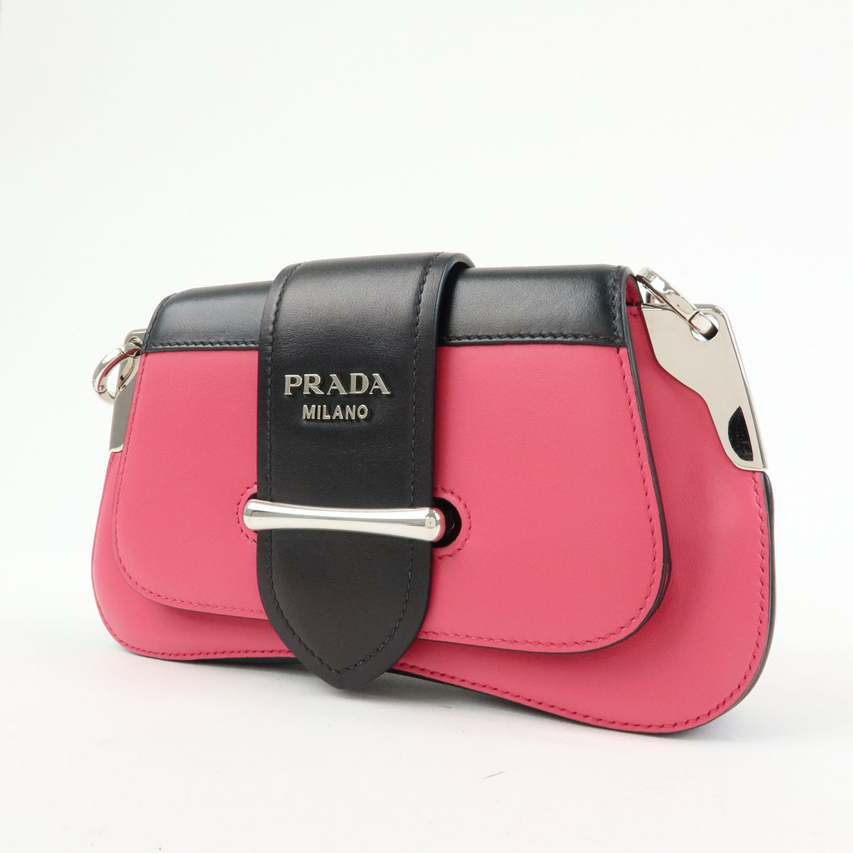Prada Sidonie City Calf Pink Leather Shoulder Bag Bag (Pre-Owned)