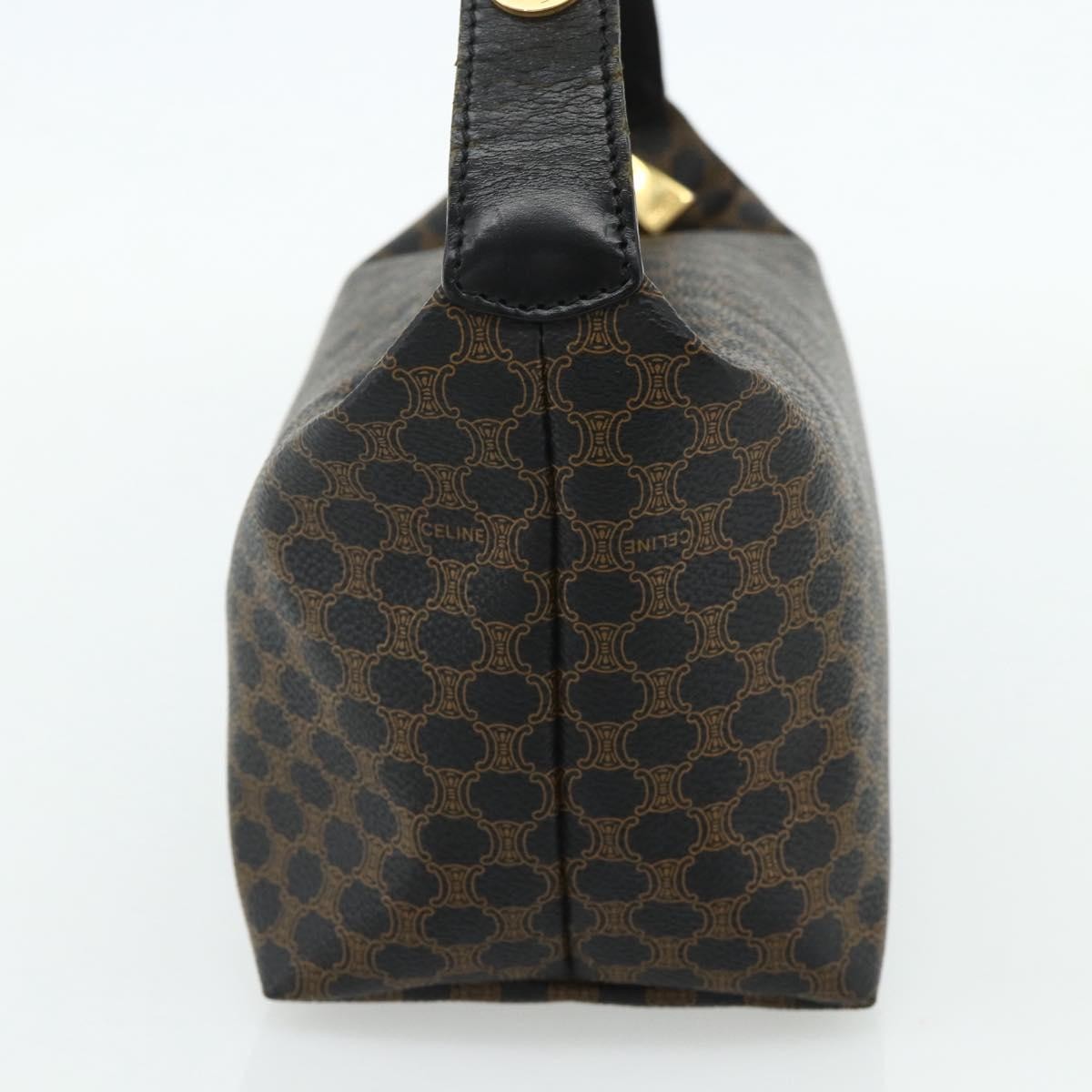 Celine Vintage Macadam Macadam Canva Vinyl Black Canvas Handbag (Pre-Owned)