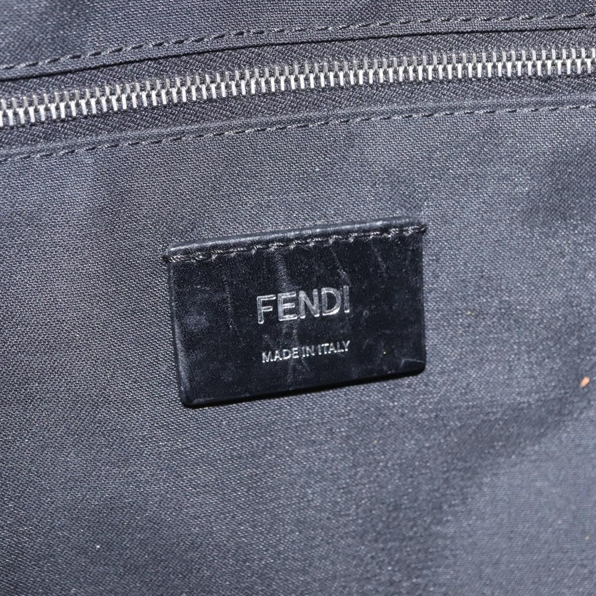Fendi Zip Waist Zucca Embossed Leather Yellow Canvas Handbag (Pre-Owned)