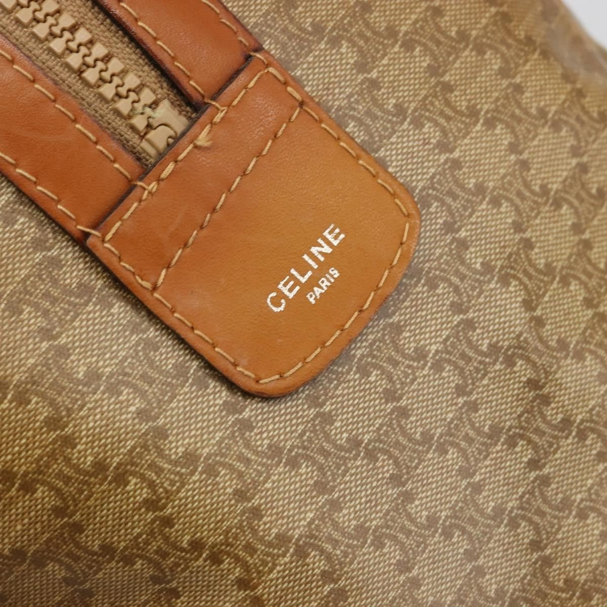 Celine Vintage Macadam Canvas And Leather Beige Canvas Handbag (Pre-Owned)