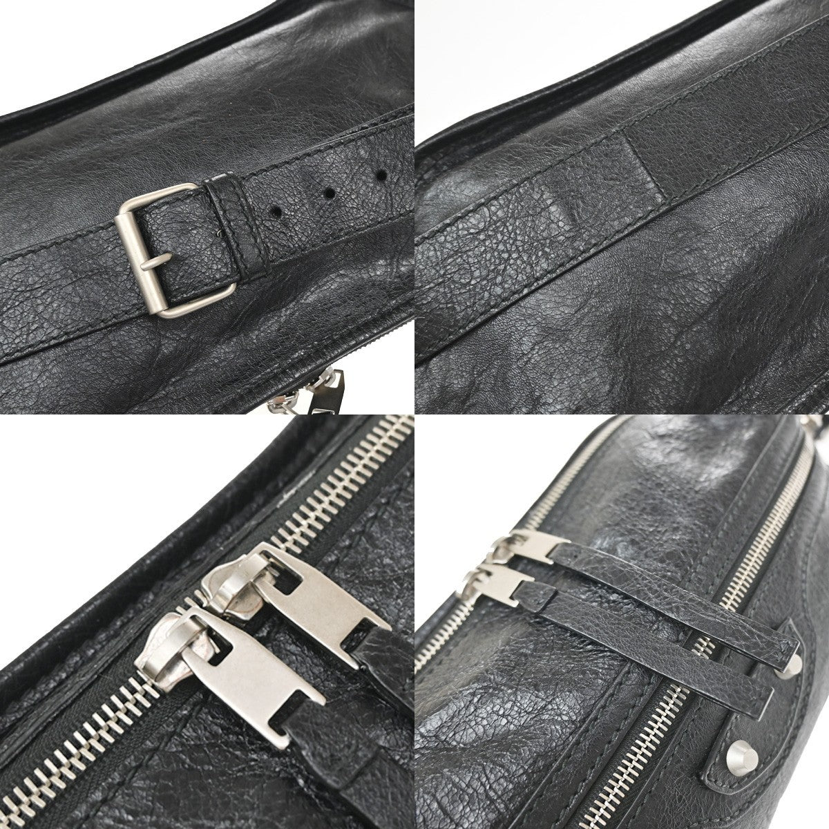 Balenciaga Neo Lift Classic Studs Waist Leather Black Leather Clutche & Pouche Bag (Pre-Owned)