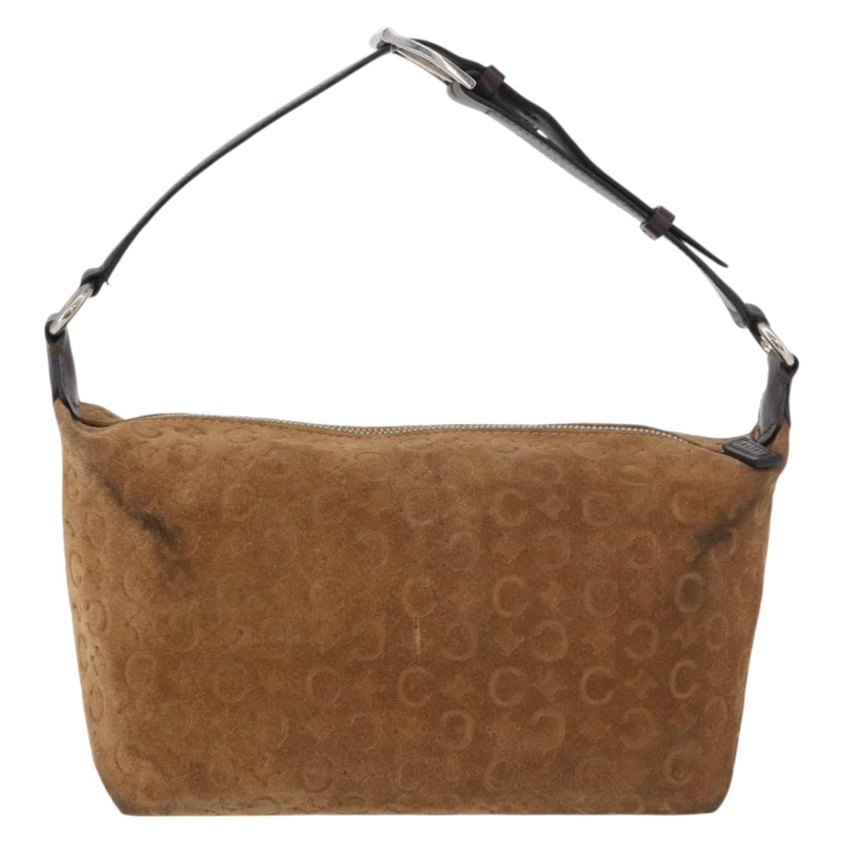 Celine C Macadam Suede Brown Suede Handbag (Pre-Owned)