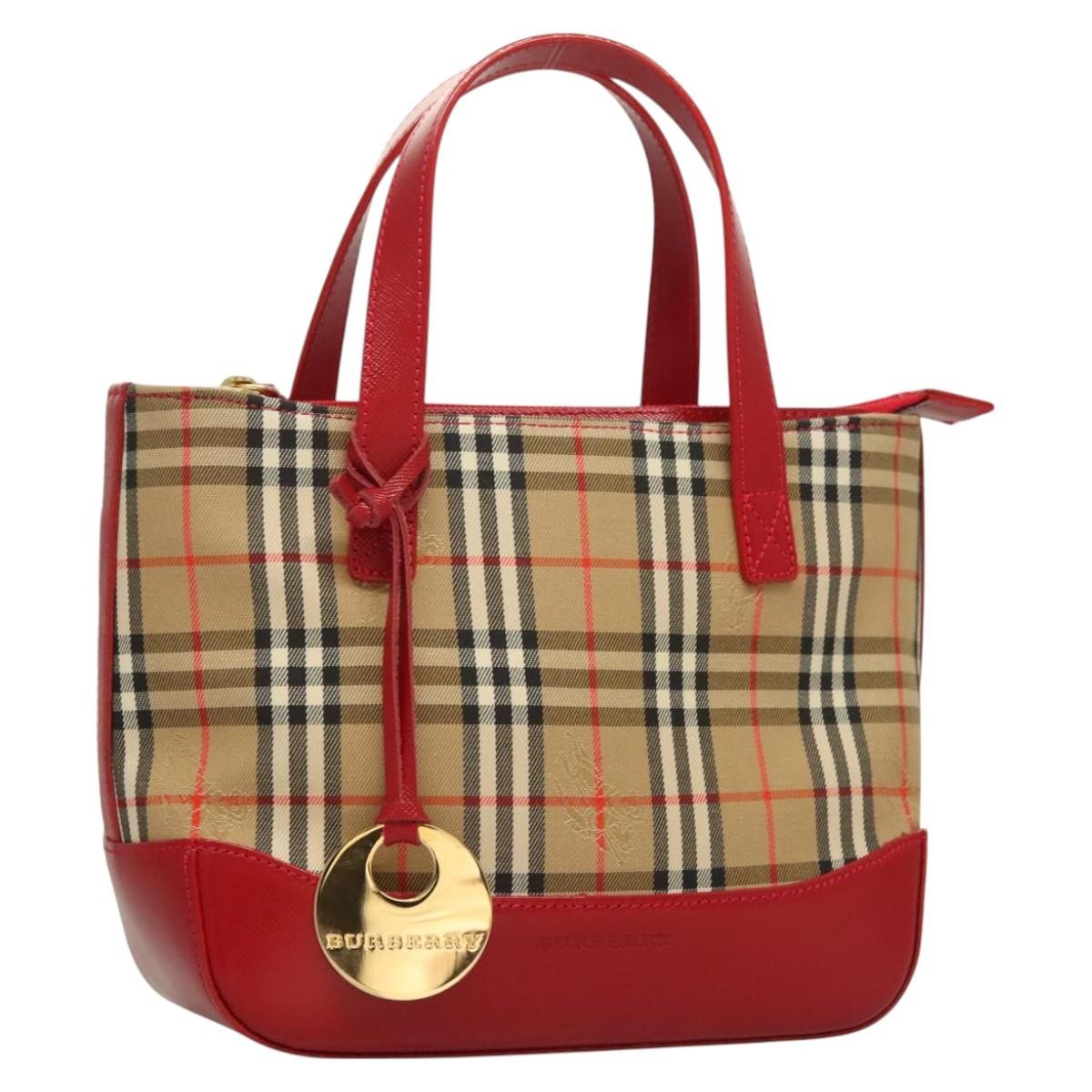 Burberry Nova Check Nova Check Canvas And Leather Beige Canvas Handbag (Pre-Owned)