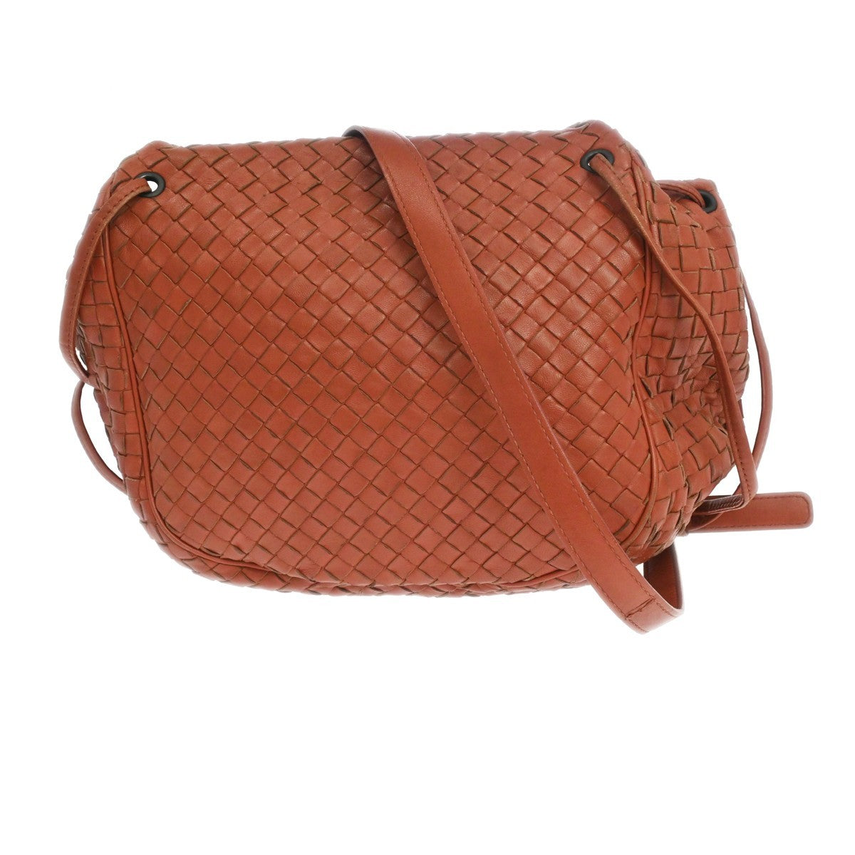 Bottega Veneta Intrecciato Shoulder Leather Red Leather Shoulder Bag Bag (Pre-Owned)