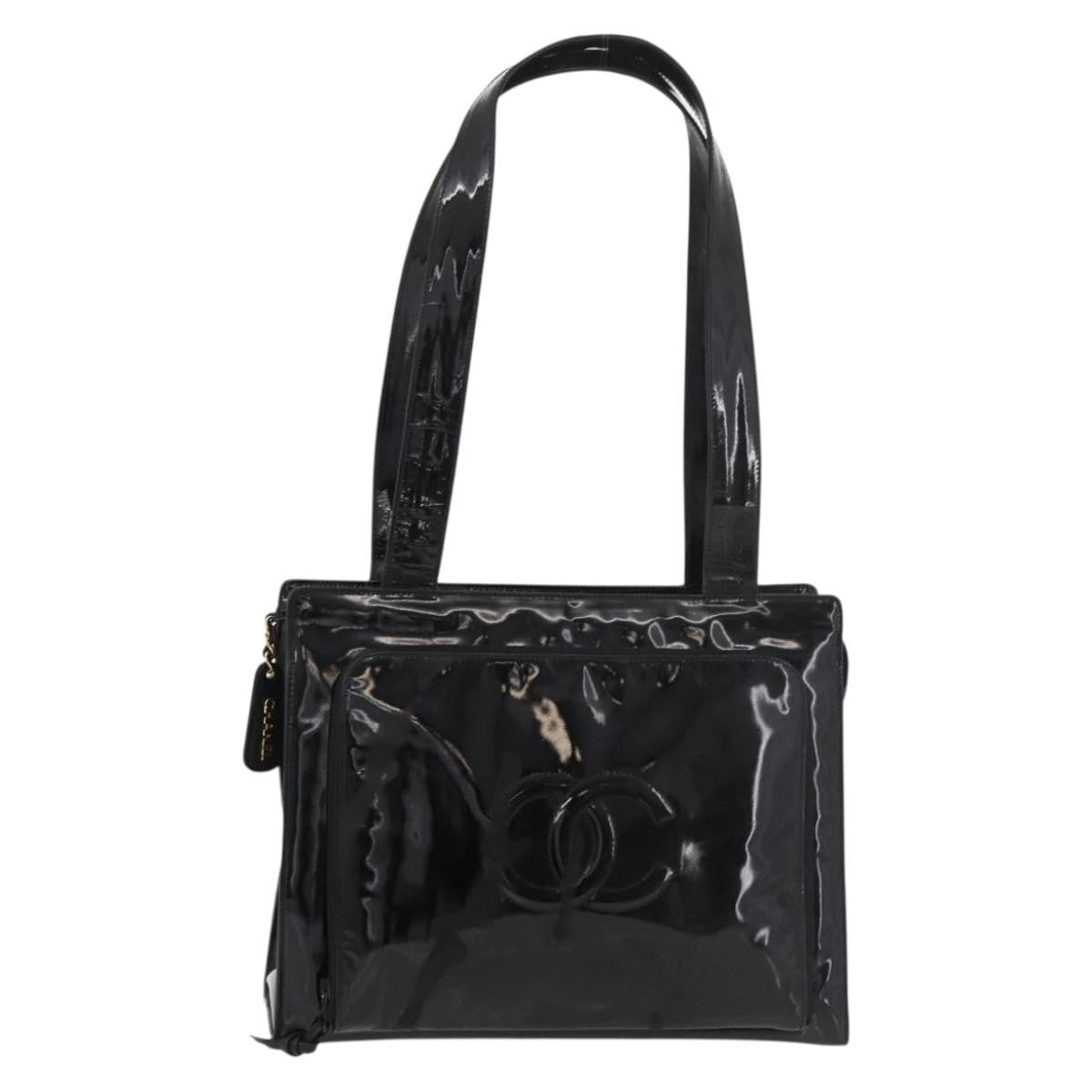 Chanel Cc Shoulder Bag Patent Leather Black Patent_Leather Shoulder Bag Bag (Pre-Owned)