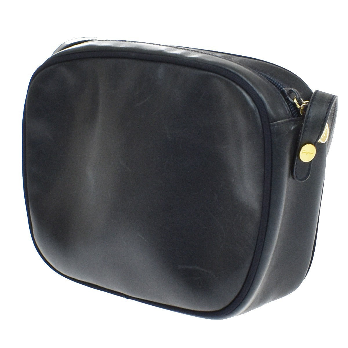 Salvatore Ferragamo Vara Bow Camera Leather Navy Leather Shoulder Bag Bag (Pre-Owned)
