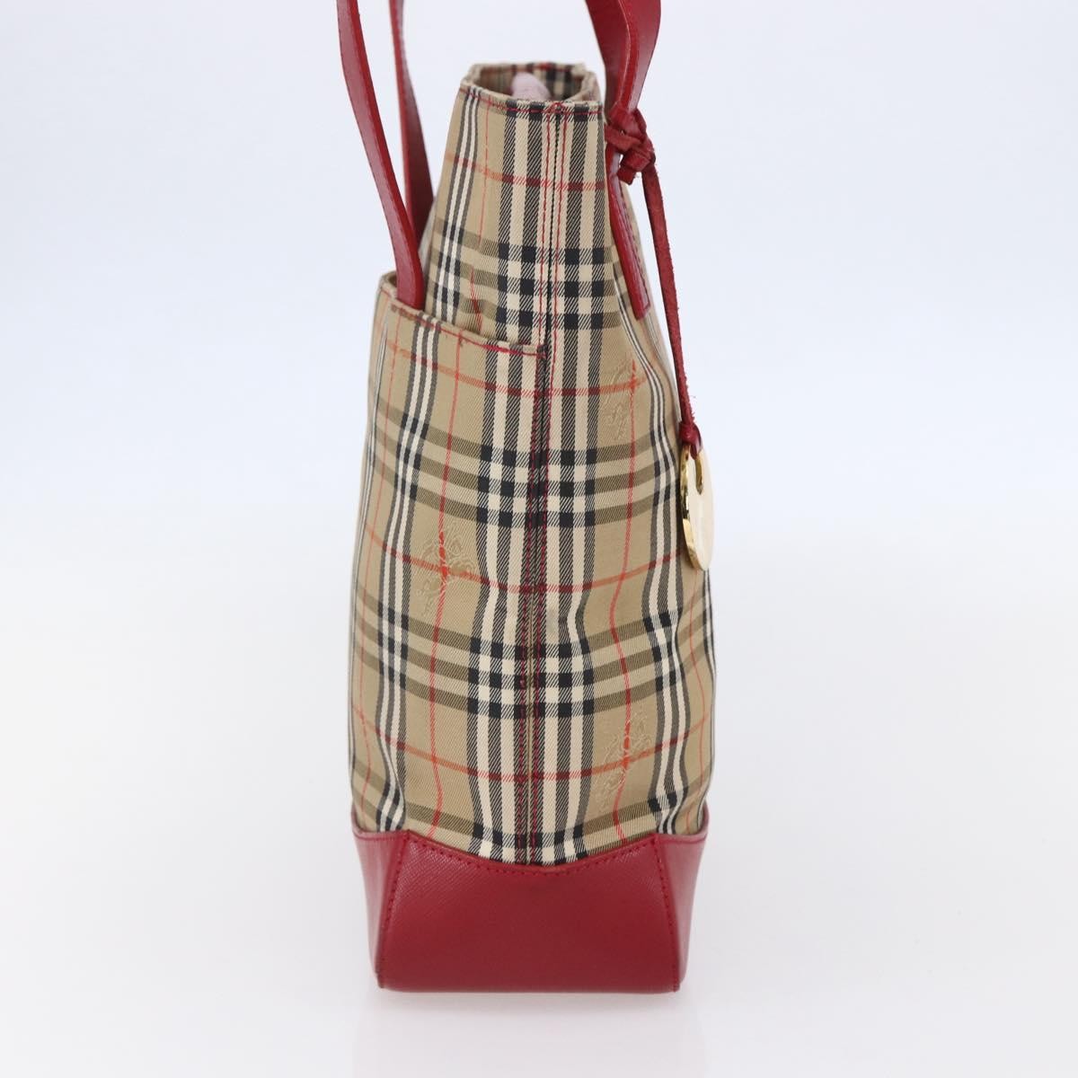 Burberry Nova Check Tote Canvas Check Pattern Beige Canvas Tote Bag Bag (Pre-Owned)