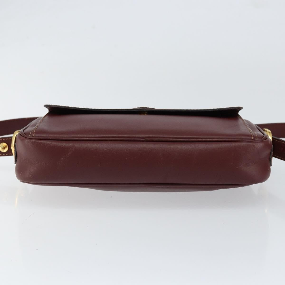 Cartier Must De Cartier Leather Burgundy Leather Shoulder Bag Bag (Pre-Owned)