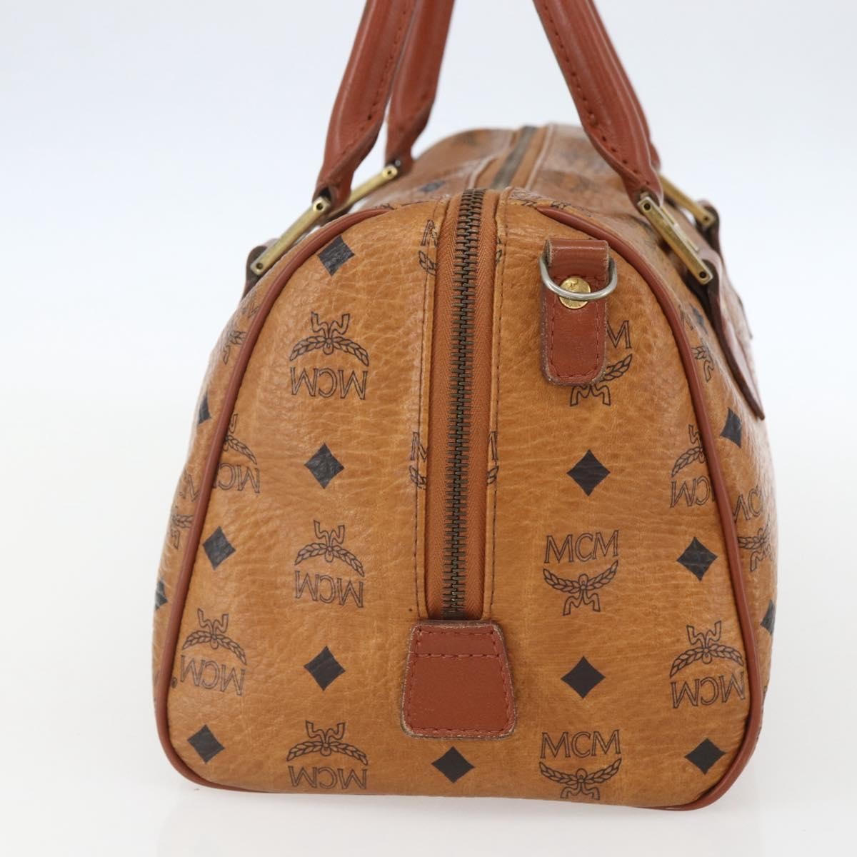MCM Visetos Logogramme Canvas And Leather Brown Canvas Travel Bag Bag (Pre-Owned)