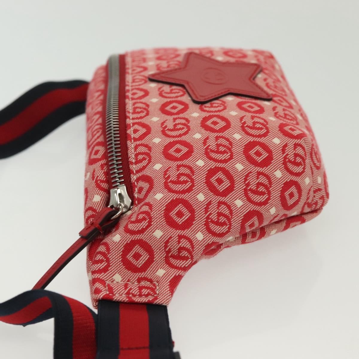 Gucci Children's Belt Printed Gg Coated Canvas Red Canvas Handbag (Pre-Owned)