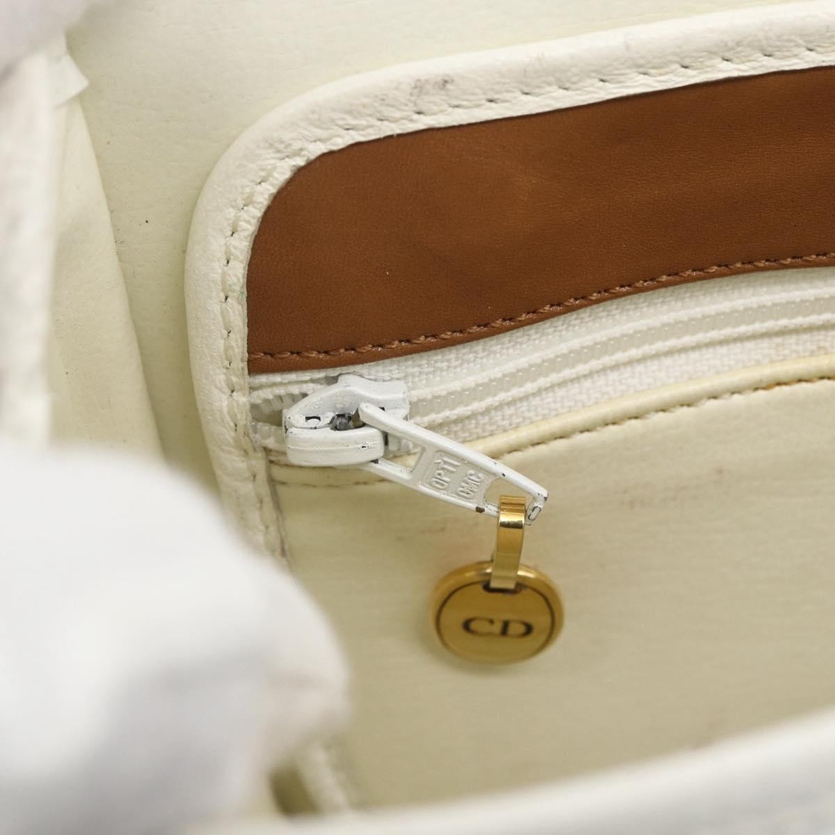 Christian Dior Vintage Leather White Leather Shoulder Bag Bag (Pre-Owned)