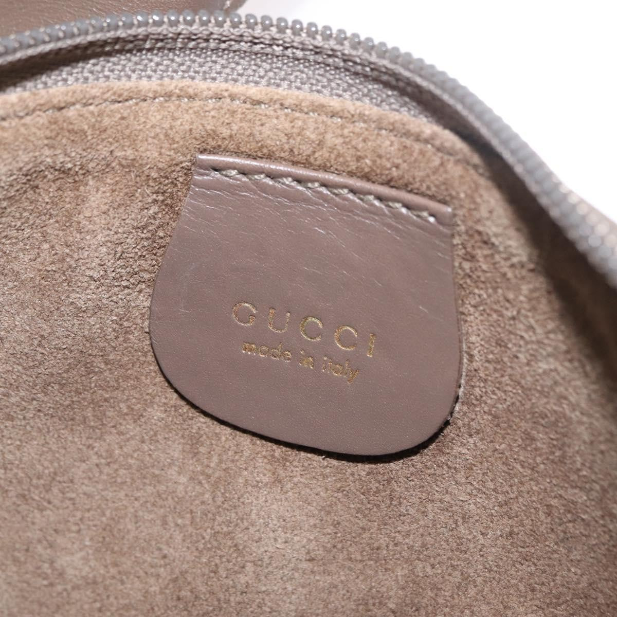 Gucci Vintage Bamboo Hobo Leather Gray Leather Shoulder Bag Bag (Pre-Owned)