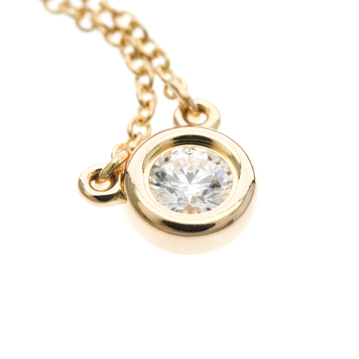 Tiffany & Co. Elsa Peretti Diamonds By The Yard Pendant 18K Rose Gold With Pear-Shaped Diamond Gold Pink_Gold Necklace Jewelry (Pre-Owned)