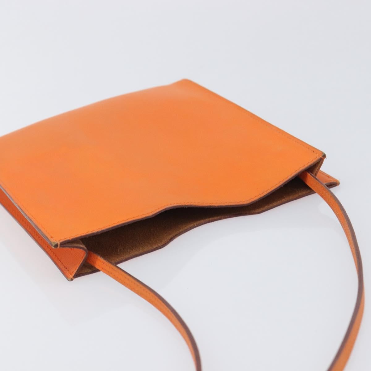 Hermes Onimaitou Pochette Box Calf Orange Leather Clutche & Pouche Bag (Pre-Owned)