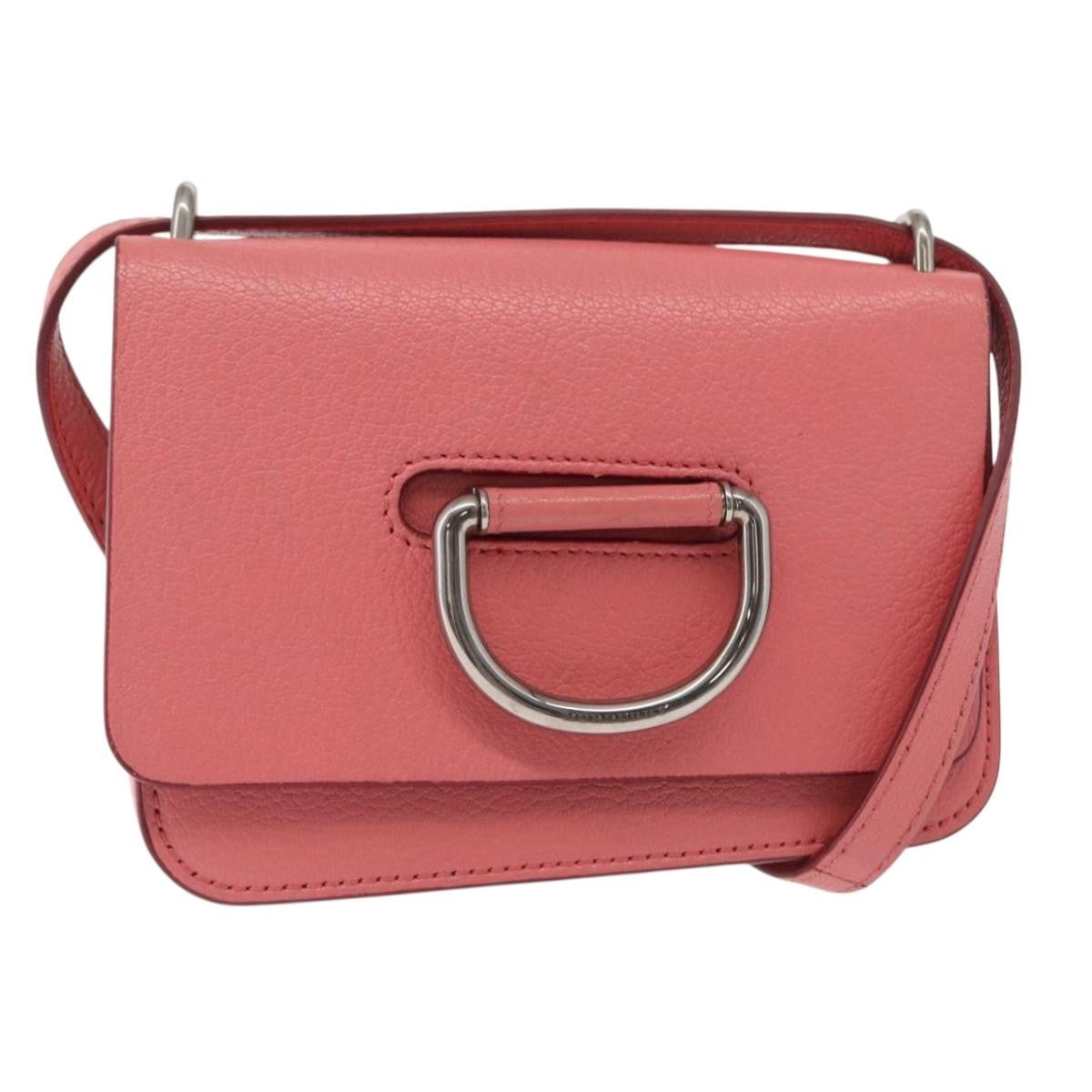 Burberry D-Ring Shoulder Leather Pink Leather Shoulder Bag Bag (Pre-Owned)