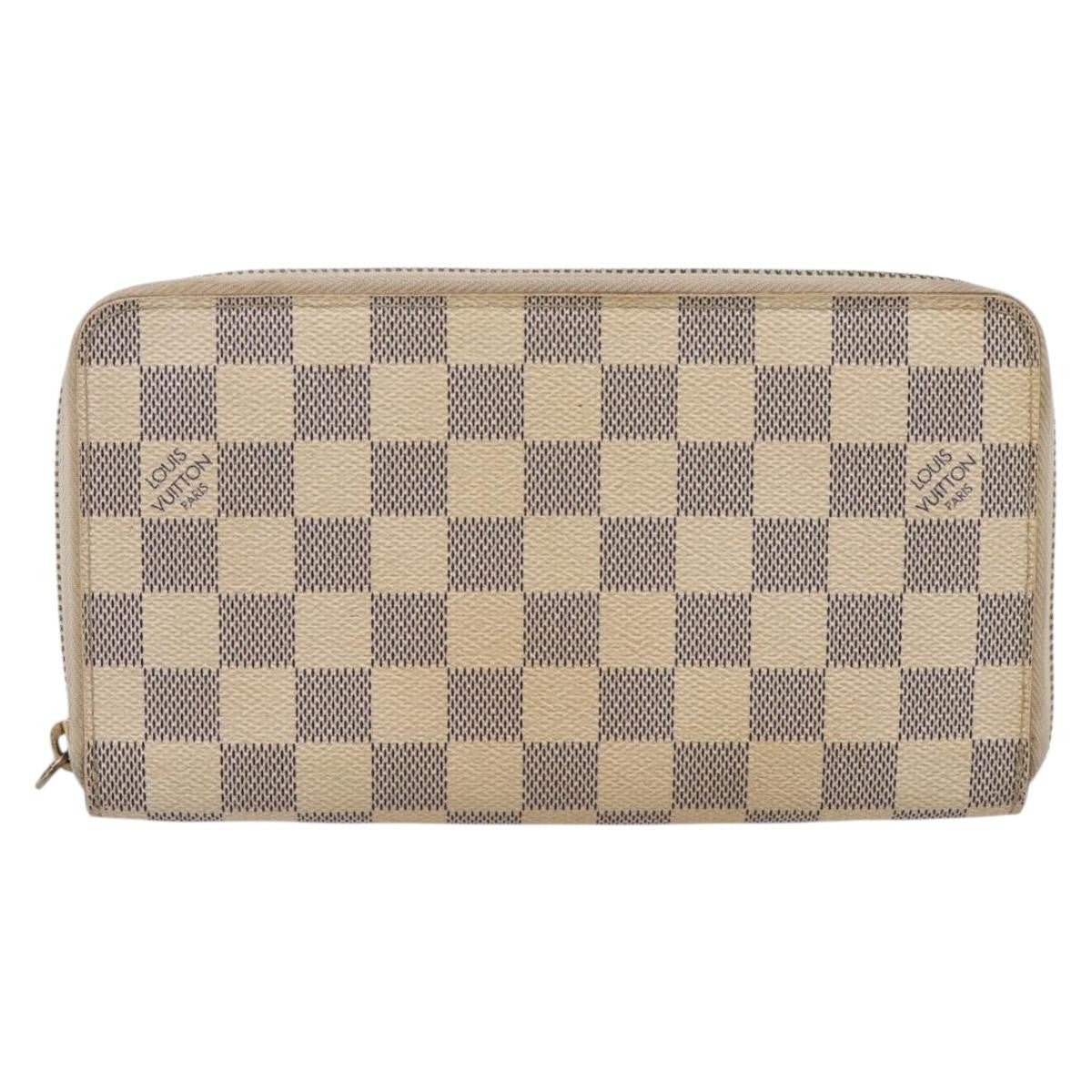 Louis Vuitton Zippy Organizer Damier White Canvas Wallets Accessory (Pre-Owned)