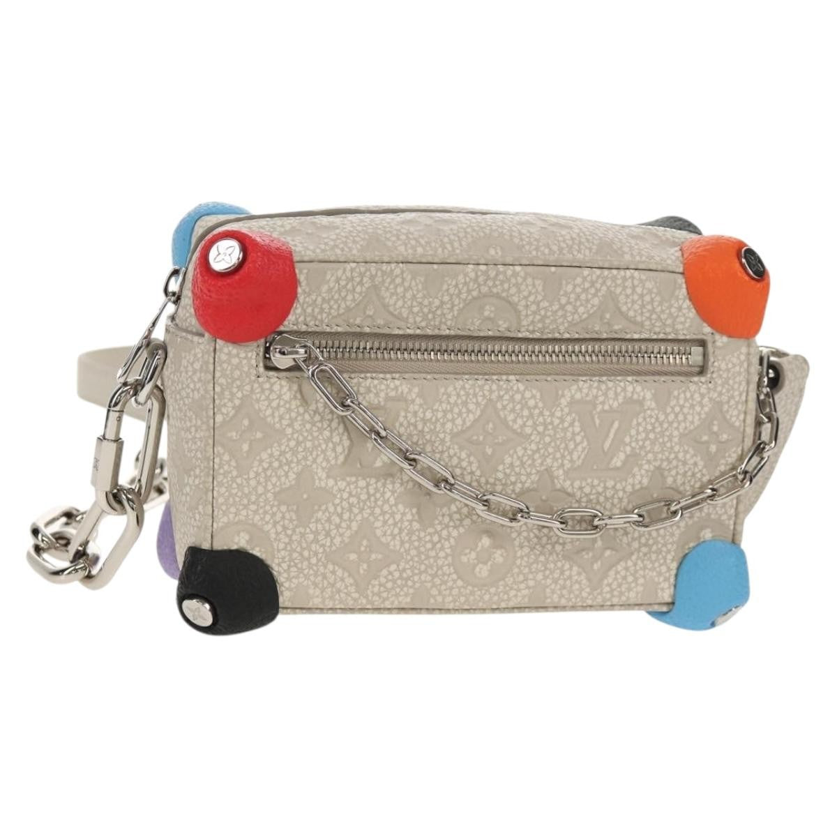 Louis Vuitton Soft Trunk Monogram Taurillon Leather Gray Canvas Shoulder Bag Bag (Pre-Owned)