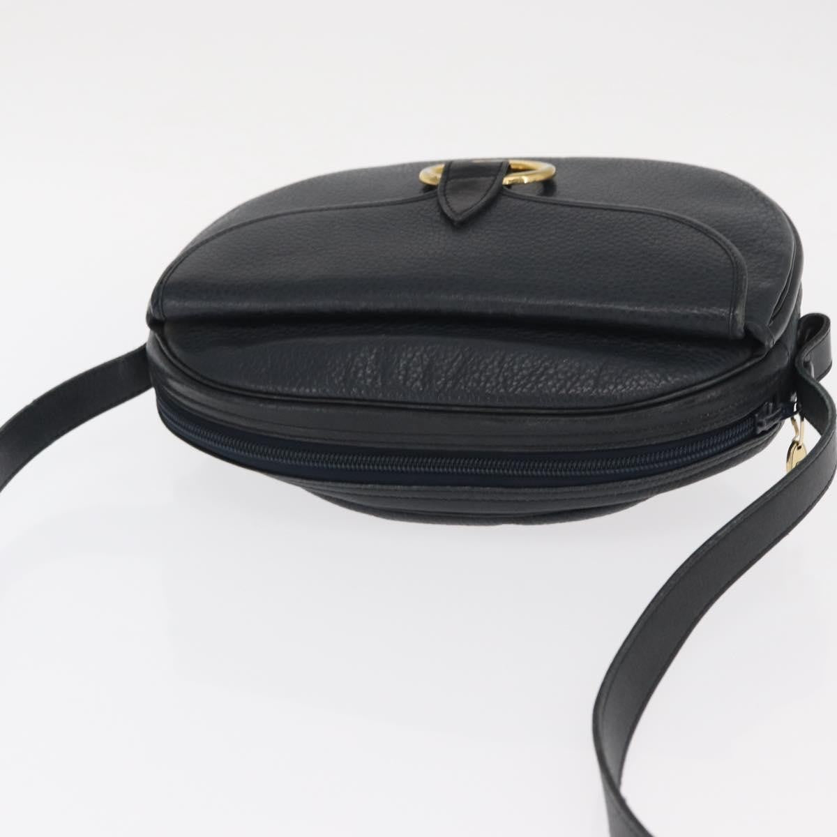 Christian Dior Vintage Leather Navy Leather Shoulder Bag Bag (Pre-Owned)