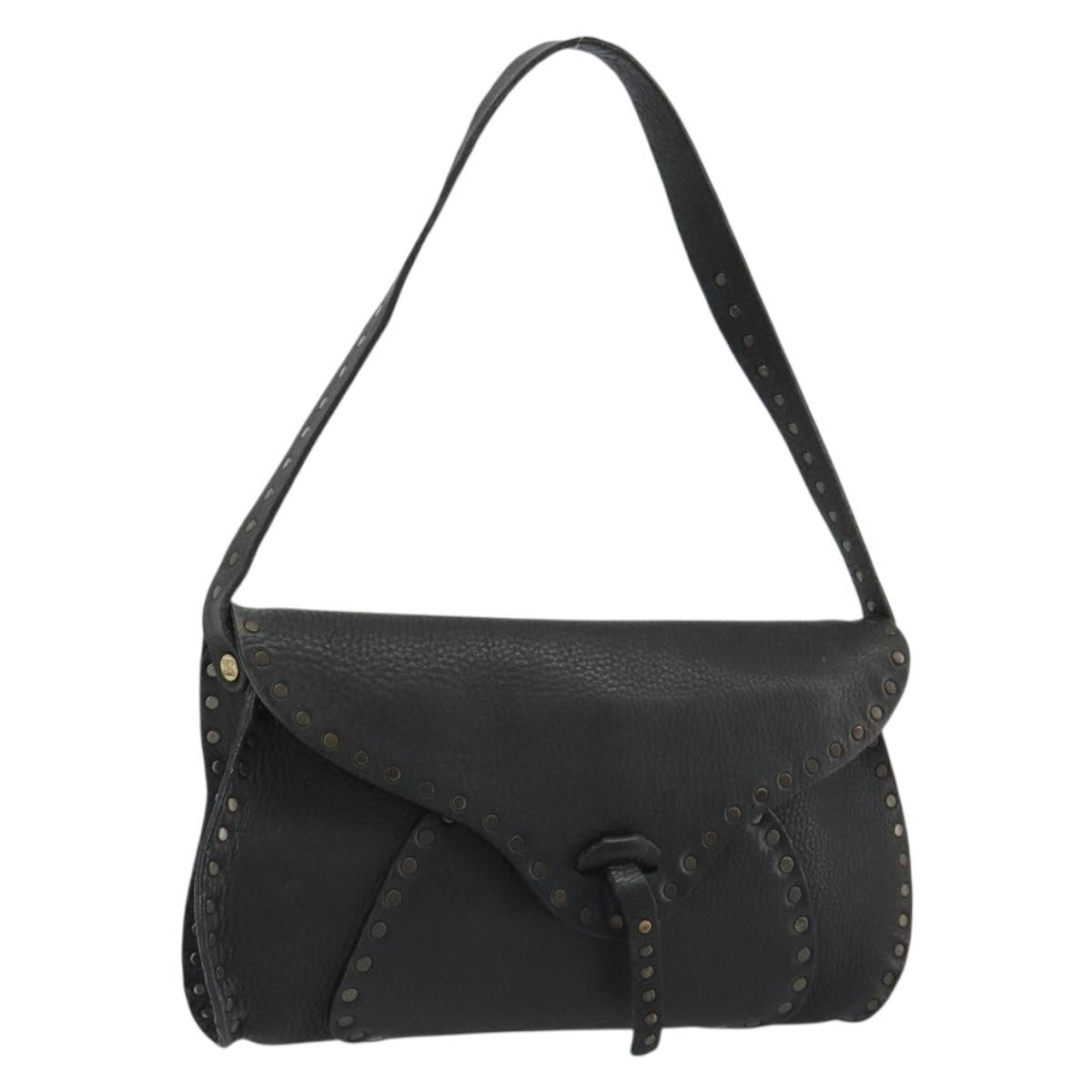 Gucci Shoulder Leather Black Leather Shoulder Bag Bag (Pre-Owned)