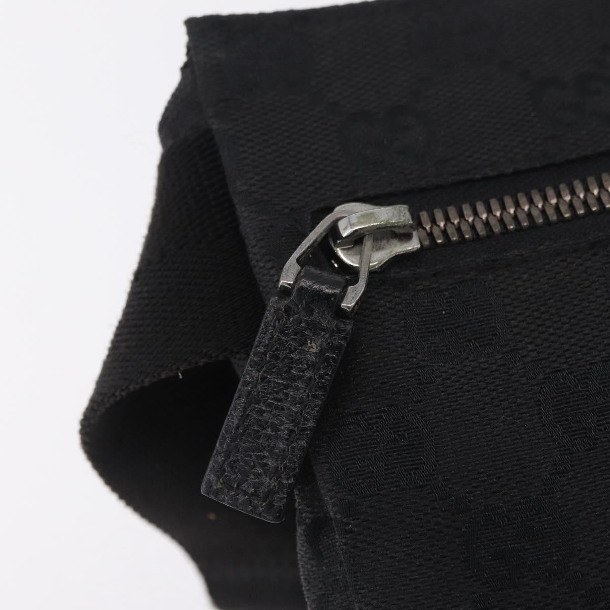 Gucci Two Pocket Belt Bag Gg Canvas Black Canvas Handbag (Pre-Owned)