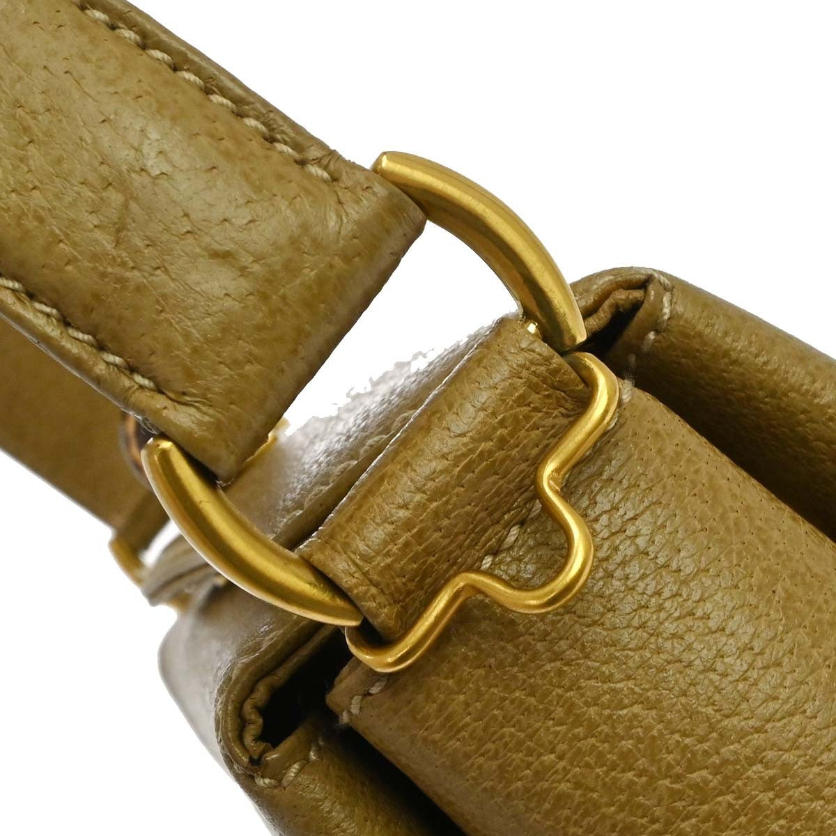 Gucci Vintage Convertible Bamboo Box Leather Beige Leather Crossbody Bag Bag (Pre-Owned)