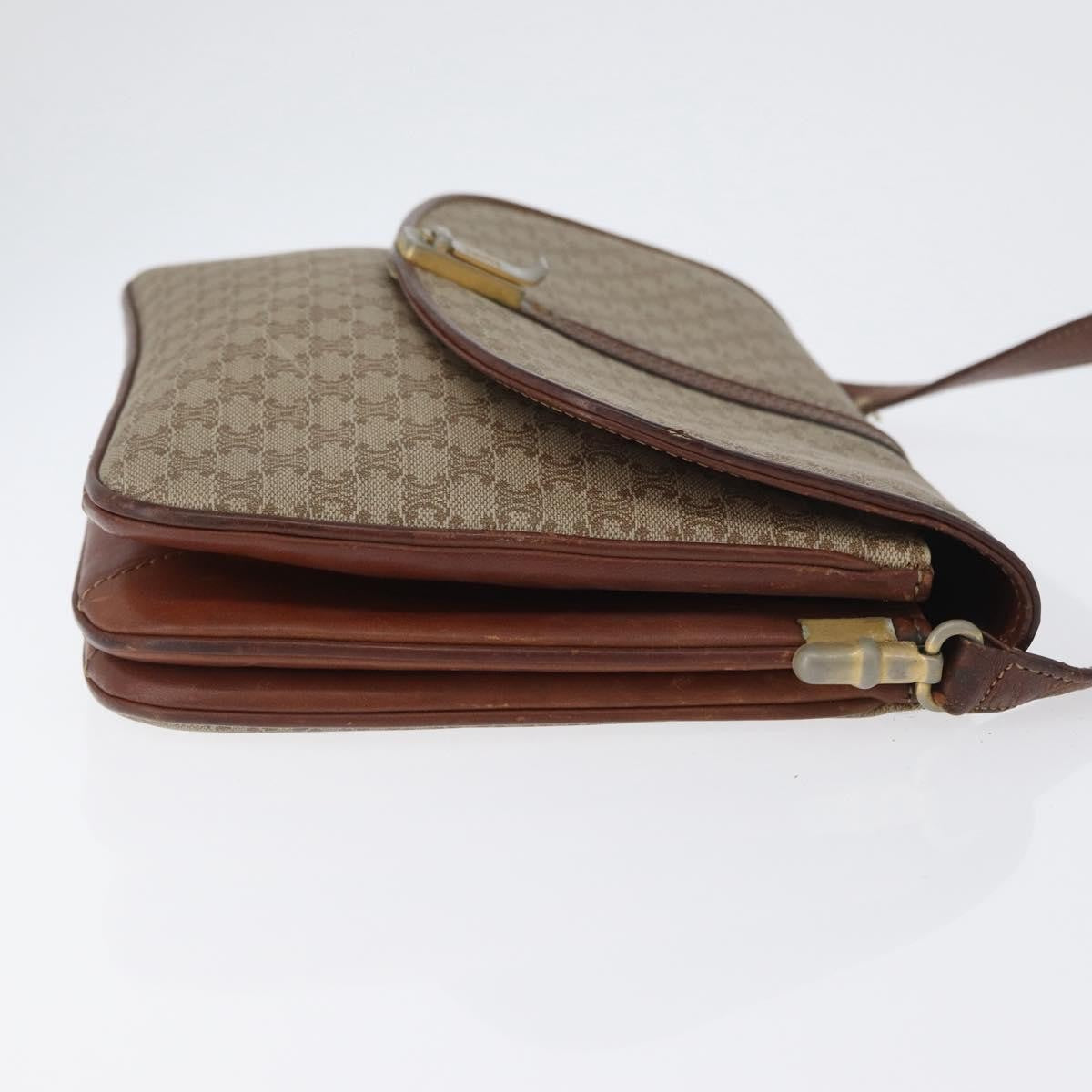 Celine Vintage Macadam Canvas And Leather Beige Canvas Shoulder Bag Bag (Pre-Owned)